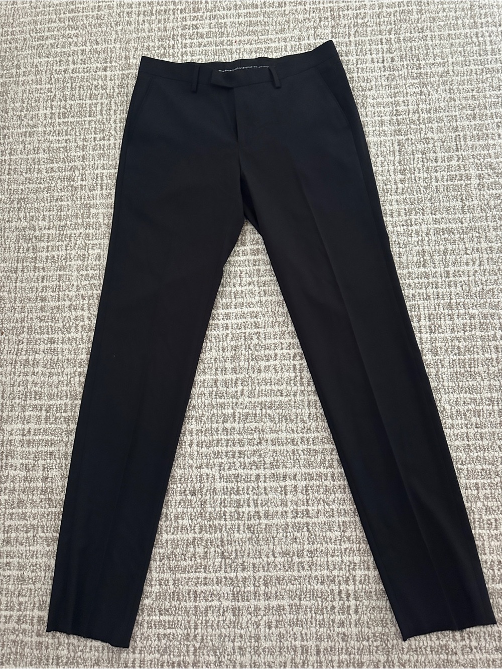 NEW Soul of London Men's Black Tailored Slim Fit Flat Front Dress Pants, Sz 32
